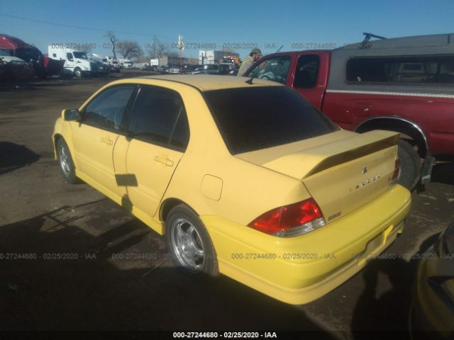 JA3AJ86E53U120312 - 2003 MITSUBISHI LANCER OZ RALLY Yellow photo 3