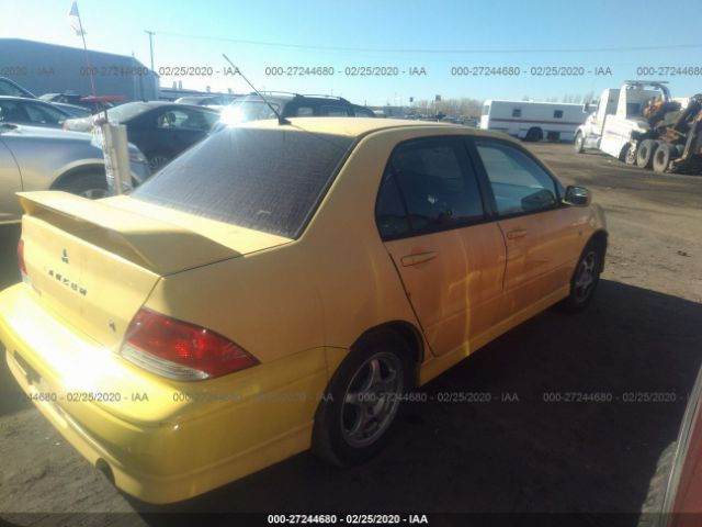 JA3AJ86E53U120312 - 2003 MITSUBISHI LANCER OZ RALLY Yellow photo 4