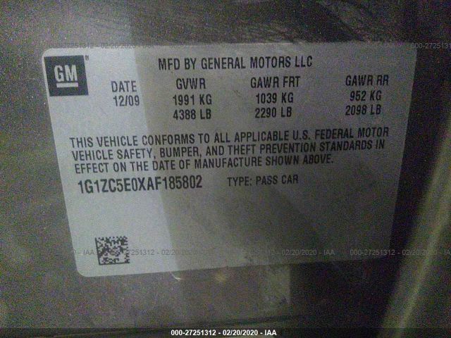 1G1ZC5E0XAF185802 - 2010 CHEVROLET MALIBU 1LT Tan photo 9