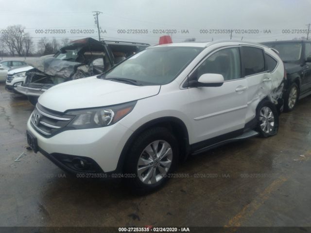 5J6RM4H78EL098912 - 2014 HONDA CR-V EXL White photo 2