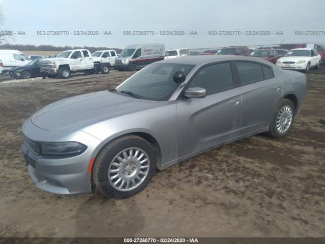 2C3CDXKTXFH817969 - 2015 DODGE CHARGER POLICE Gray photo 2