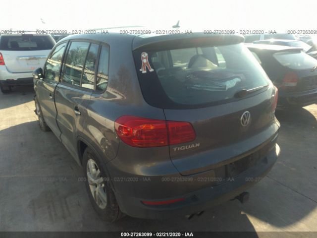 WVGBV7AX6CW095255 - 2012 VOLKSWAGEN TIGUAN S/SE/SEL Gray photo 3