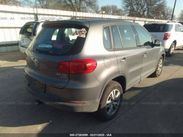 WVGBV7AX6CW095255 - 2012 VOLKSWAGEN TIGUAN S/SE/SEL Gray photo 4