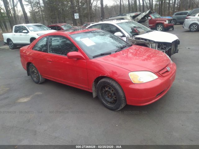 1HGEM210X2L012776 - 2002 HONDA CIVIC EX Red photo 1