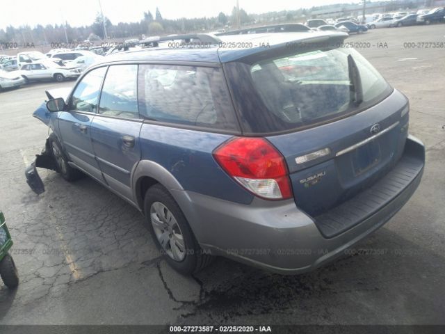 4S4BP60C987312303 - 2008 SUBARU OUTBACK  Blue photo 3