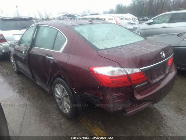 1HGCR2F8XDA212031 - 2013 HONDA ACCORD EXL Maroon photo 3