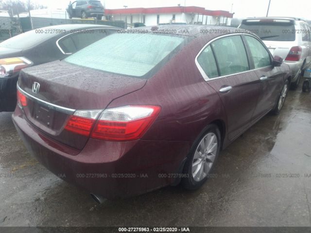 1HGCR2F8XDA212031 - 2013 HONDA ACCORD EXL Maroon photo 4