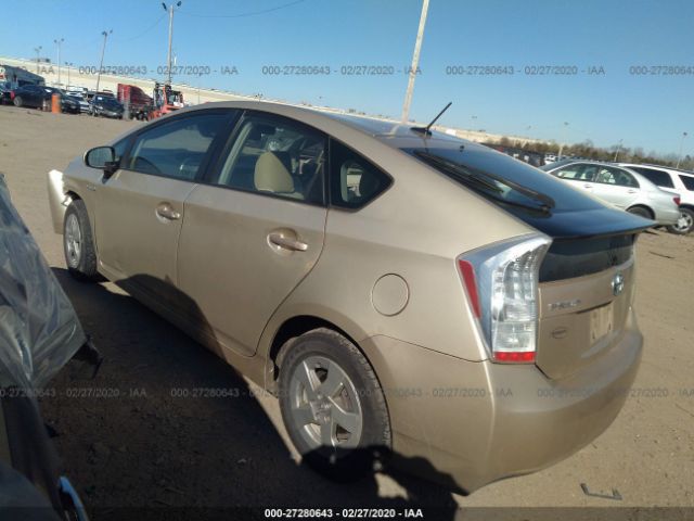 JTDKN3DU7A0080181 - 2010 TOYOTA PRIUS  Gold photo 3