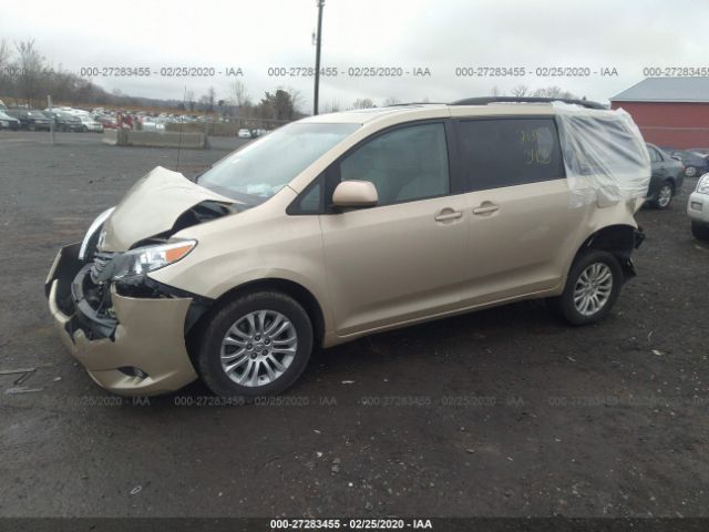 5TDYK3DC8ES413856 - 2014 TOYOTA SIENNA XLE/LIMITED Champagne photo 2