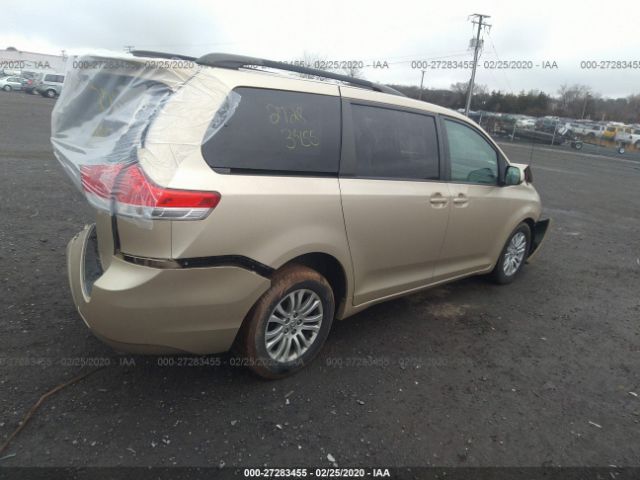 5TDYK3DC8ES413856 - 2014 TOYOTA SIENNA XLE/LIMITED Champagne photo 4