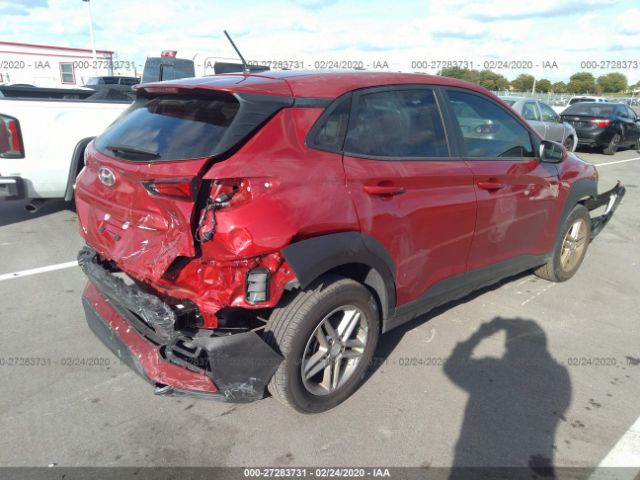 KM8K12AA7KU213415 - 2019 HYUNDAI KONA SE Red photo 4