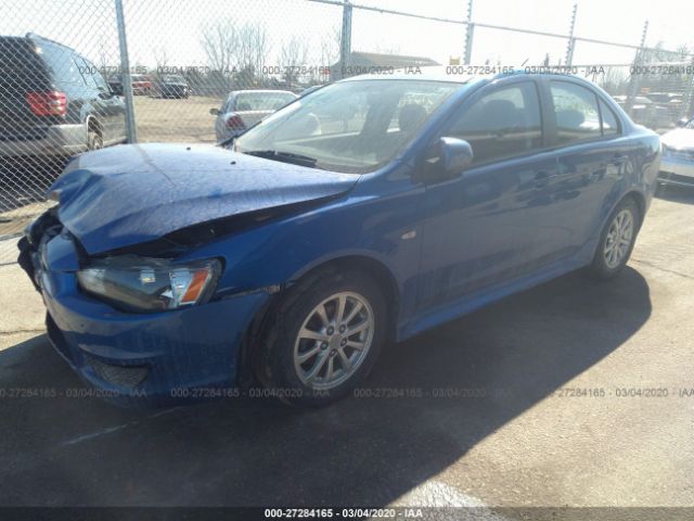 JA32U2FU9BU031647 - 2011 MITSUBISHI LANCER ES/ES SPORT Blue photo 2