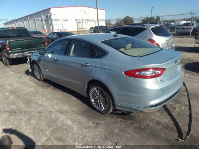 3FA6P0LU1ER274664 - 2014 FORD FUSION SE HYBRID Silver photo 3