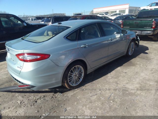 3FA6P0LU1ER274664 - 2014 FORD FUSION SE HYBRID Silver photo 4