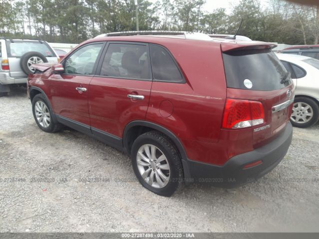5XYKU4A16BG013201 - 2011 KIA SORENTO EX Red photo 3