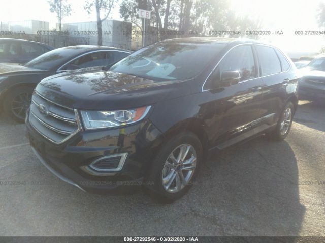 2FMTK3J81FBB12919 - 2015 FORD EDGE SEL Black photo 2