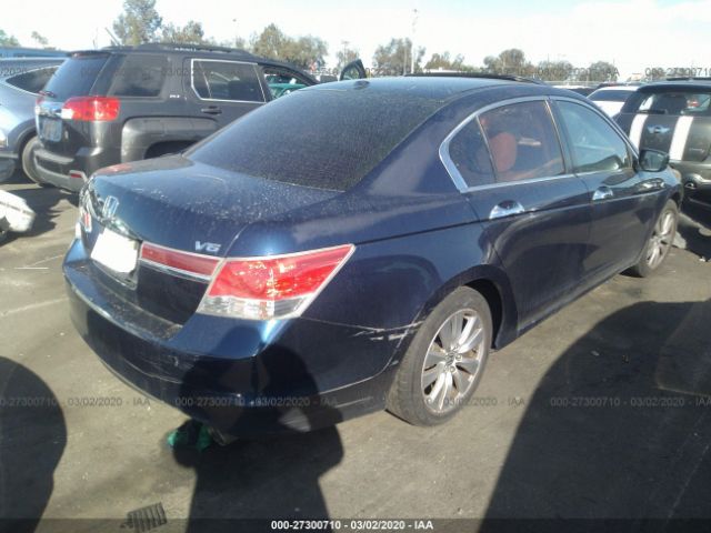 1HGCP3F80BA020917 - 2011 HONDA ACCORD EXL Blue photo 4