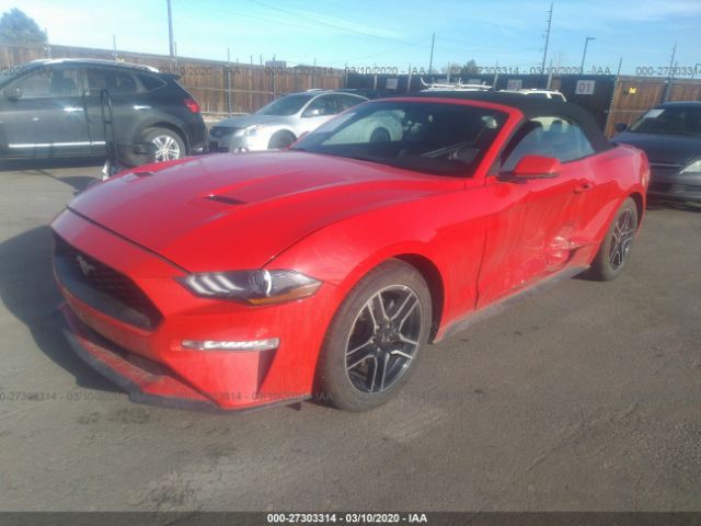 1FATP8UHXL5101647 - 2020 FORD MUSTANG  Red photo 2