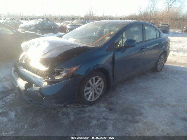19XFB2F90CE039155 - 2012 HONDA CIVIC EXL Mavi foto 2
