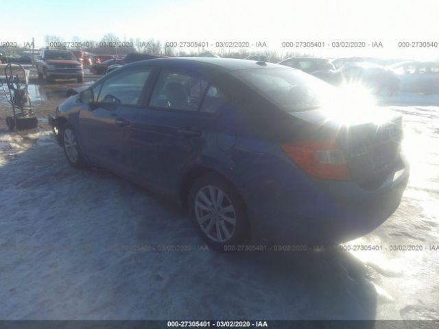 19XFB2F90CE039155 - 2012 HONDA CIVIC EXL Mavi foto 3