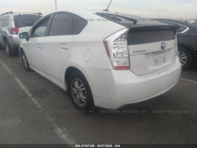 JTDKN3DU8A5085747 - 2010 TOYOTA PRIUS  White photo 3