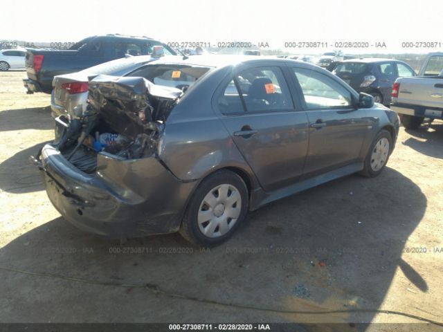 JA32U2FUXBU034833 - 2011 MITSUBISHI LANCER ES/ES SPORT Gray photo 4