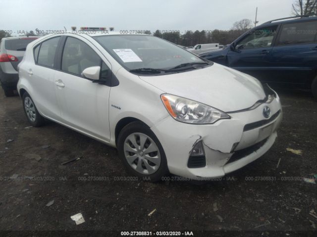 JTDKDTB3XC1509243 - 2012 TOYOTA PRIUS C  White photo 1