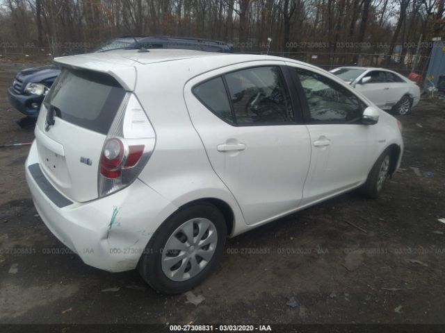 JTDKDTB3XC1509243 - 2012 TOYOTA PRIUS C  White photo 4