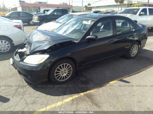 2HGES26745H590160 - 2005 HONDA CIVIC EX Black photo 2