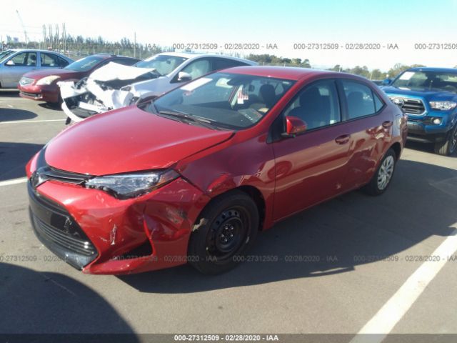 5YFBURHE5KP946248 - 2019 TOYOTA COROLLA L/LE/XLE/SE/XSE Red photo 2