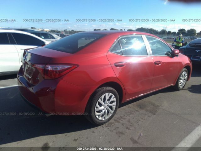 5YFBURHE5KP946248 - 2019 TOYOTA COROLLA L/LE/XLE/SE/XSE Red photo 4