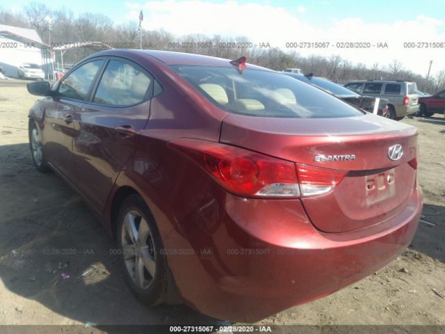 5NPDH4AE7DH250890 - 2013 HYUNDAI ELANTRA GLS/LIMITED Red photo 3