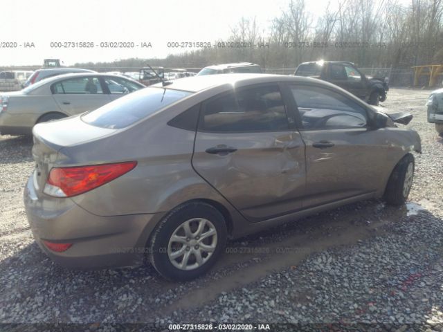 KMHCT4AE3CU090419 - 2012 HYUNDAI ACCENT GLS/GS Brown photo 4