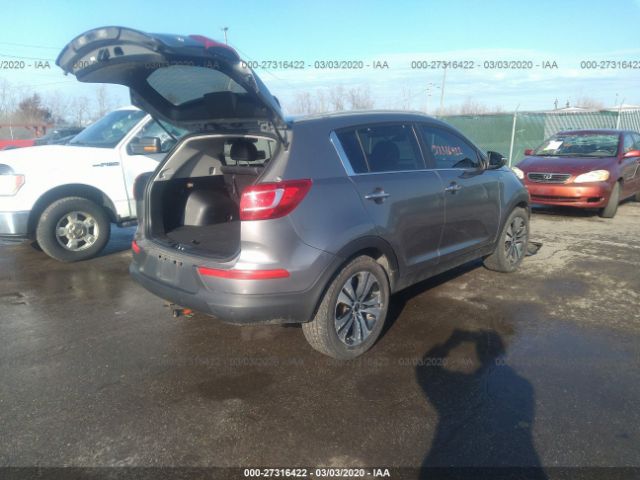 KNDPCCA21C7278019 - 2012 KIA SPORTAGE EX Gray photo 4