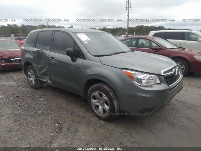 JF2SJAAC0FH452983 - 2015 SUBARU FORESTER 2.5I Green photo 1