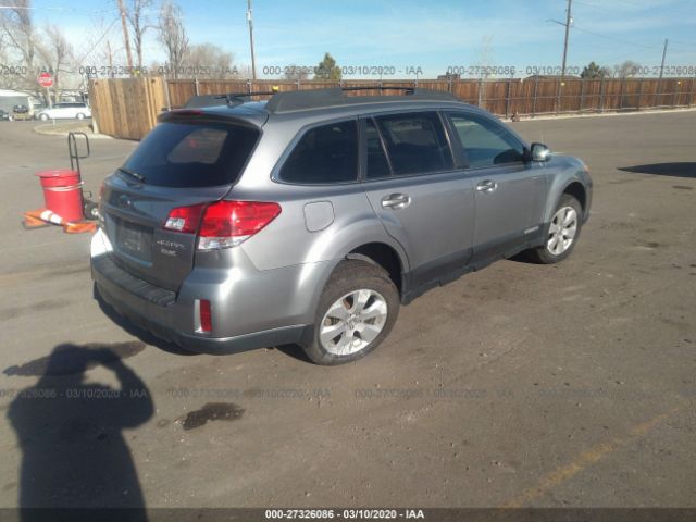 4S4BRBHC8B3355214 - 2011 SUBARU OUTBACK 2.5I PREMIUM Silver photo 4