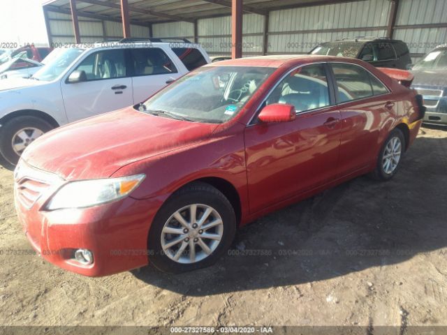 4T1BK3EK0BU628761 - 2011 TOYOTA CAMRY SE/LE/XLE Red photo 2