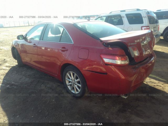 4T1BK3EK0BU628761 - 2011 TOYOTA CAMRY SE/LE/XLE Red photo 3