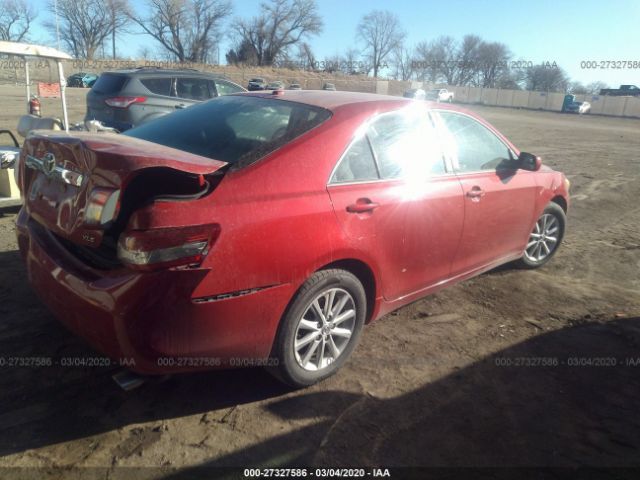 4T1BK3EK0BU628761 - 2011 TOYOTA CAMRY SE/LE/XLE Red photo 4