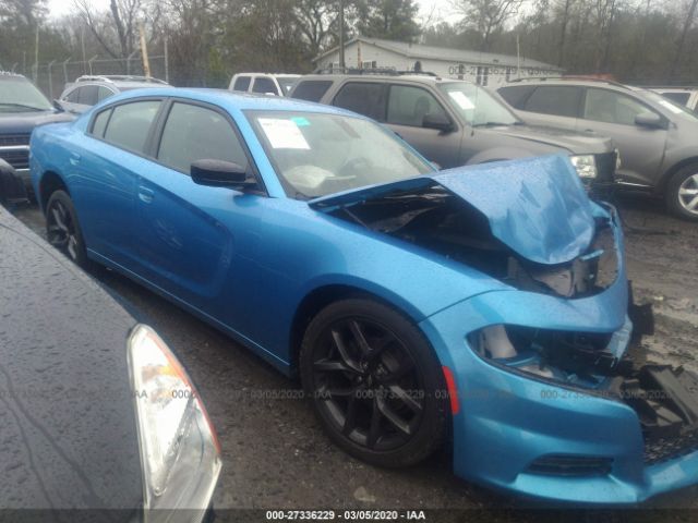 2C3CDXBG6KH591636 - 2019 DODGE CHARGER SXT Blue photo 1