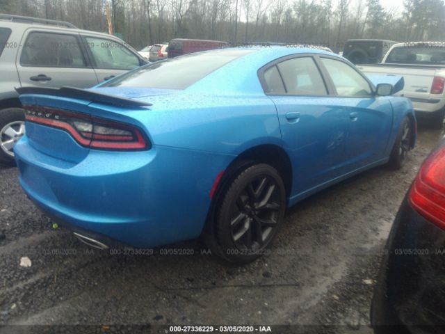 2C3CDXBG6KH591636 - 2019 DODGE CHARGER SXT Blue photo 4