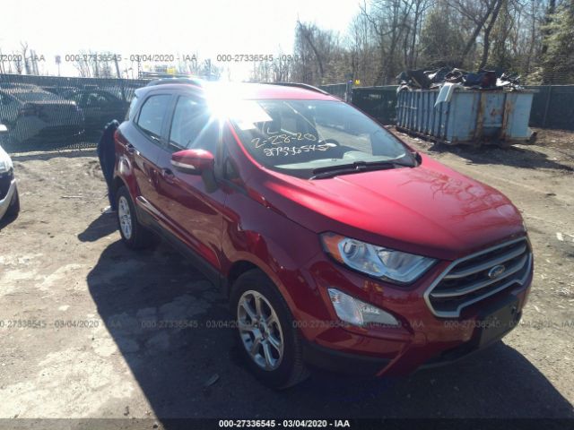 MAJ3S2GE8KC258519 - 2019 FORD ECOSPORT SE Red photo 1