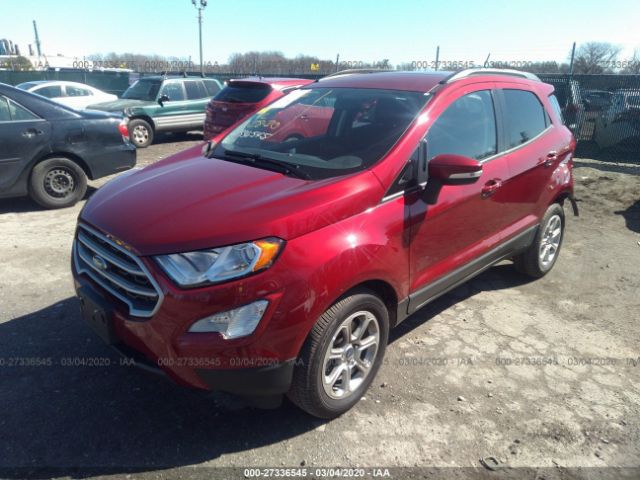 MAJ3S2GE8KC258519 - 2019 FORD ECOSPORT SE Red photo 2