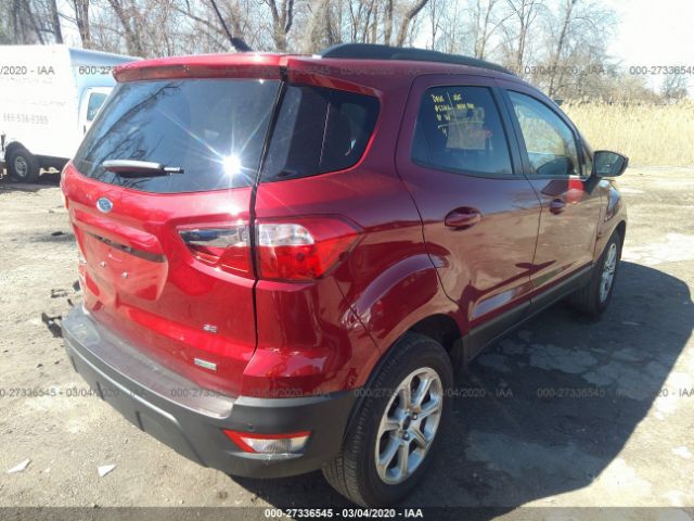 MAJ3S2GE8KC258519 - 2019 FORD ECOSPORT SE Red photo 4