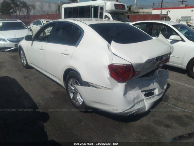 JN1CV6AP2BM303289 - 2011 INFINITI G37 SPORT White photo 3