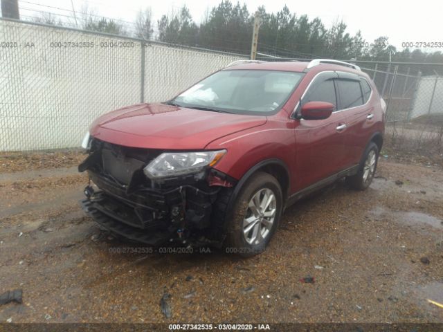 KNMAT2MTXGP735601 - 2016 NISSAN ROGUE S/SL/SV Red photo 2