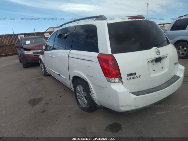 5N1BV28U84N364099 - 2004 NISSAN QUEST S/SE/SL White photo 3