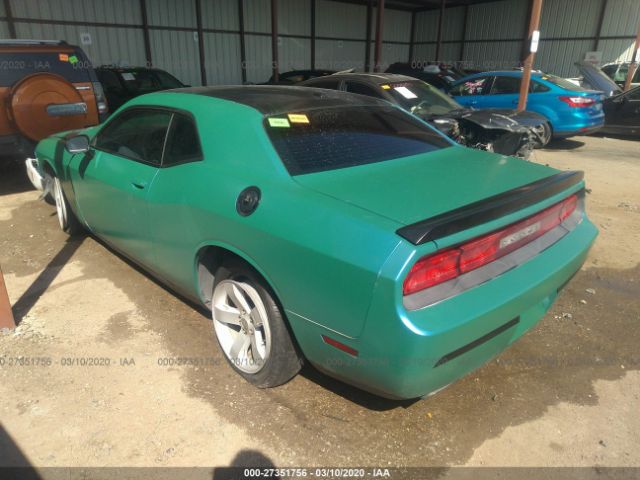 2C3CDYAG7DH641955 - 2013 DODGE CHALLENGER SXT Green photo 3