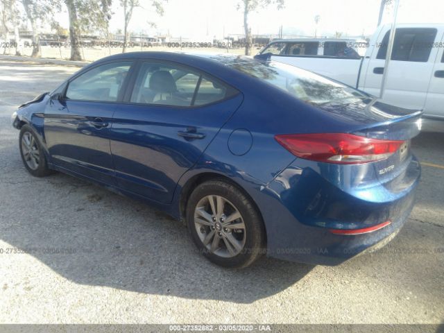 5NPD84LF4JH294637 - 2018 HYUNDAI ELANTRA SEL/VALUE/LIMITED Blue photo 3