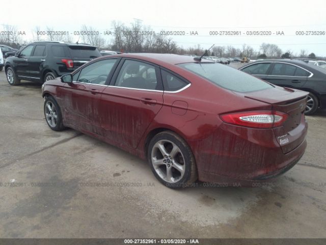 3FA6P0HD3ER108493 - 2014 FORD FUSION SE Red photo 3